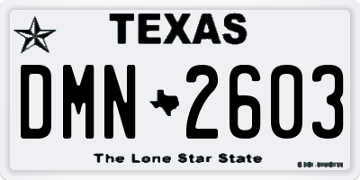 TX license plate DMN2603