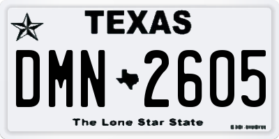 TX license plate DMN2605