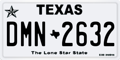TX license plate DMN2632