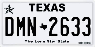 TX license plate DMN2633