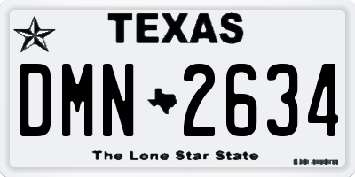 TX license plate DMN2634