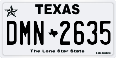 TX license plate DMN2635