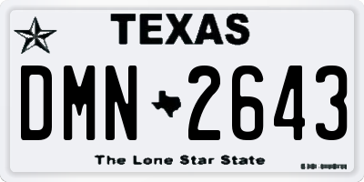 TX license plate DMN2643