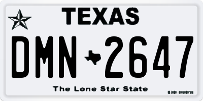 TX license plate DMN2647
