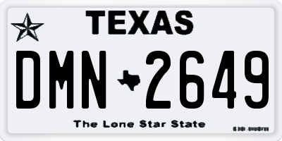 TX license plate DMN2649