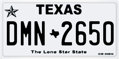 TX license plate DMN2650
