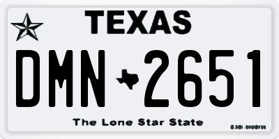 TX license plate DMN2651