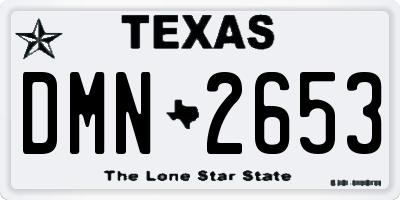 TX license plate DMN2653
