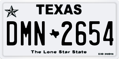 TX license plate DMN2654