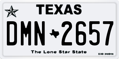 TX license plate DMN2657