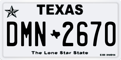 TX license plate DMN2670