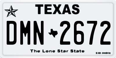 TX license plate DMN2672