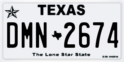 TX license plate DMN2674