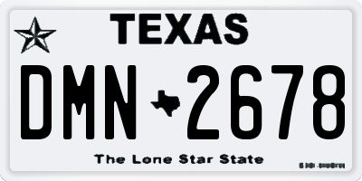 TX license plate DMN2678