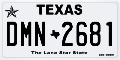 TX license plate DMN2681