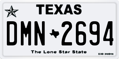 TX license plate DMN2694