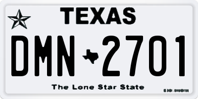 TX license plate DMN2701