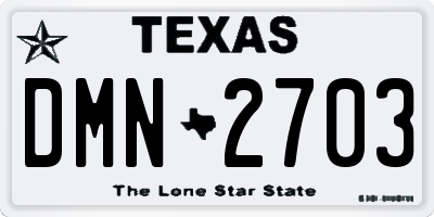 TX license plate DMN2703