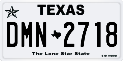 TX license plate DMN2718