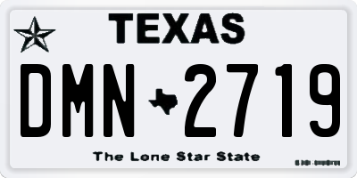 TX license plate DMN2719