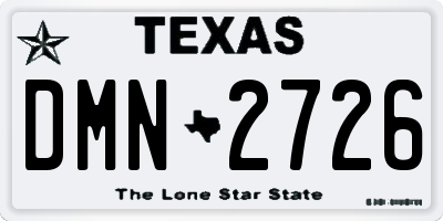 TX license plate DMN2726
