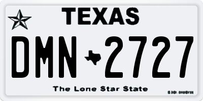TX license plate DMN2727
