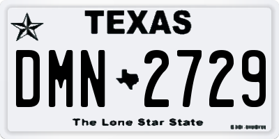 TX license plate DMN2729