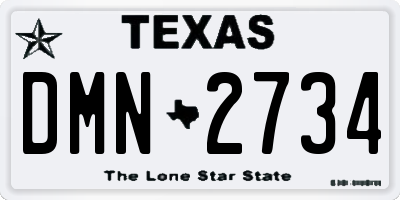 TX license plate DMN2734