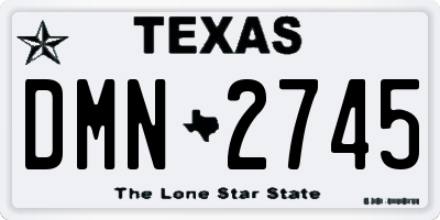 TX license plate DMN2745