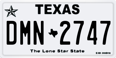 TX license plate DMN2747