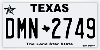 TX license plate DMN2749
