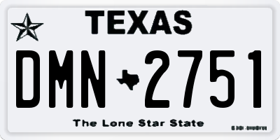 TX license plate DMN2751