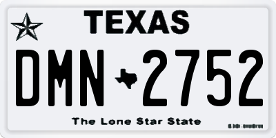 TX license plate DMN2752