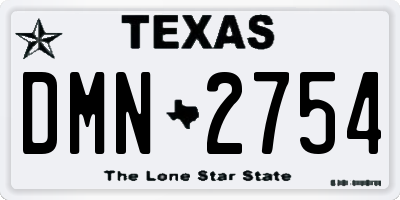 TX license plate DMN2754