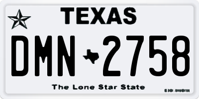 TX license plate DMN2758