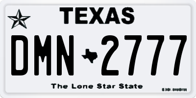 TX license plate DMN2777