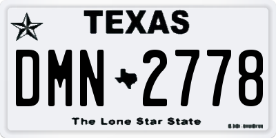 TX license plate DMN2778