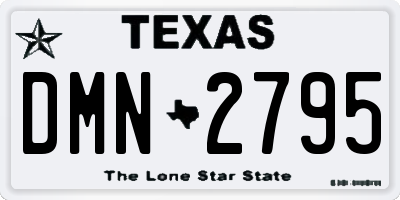TX license plate DMN2795