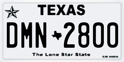 TX license plate DMN2800