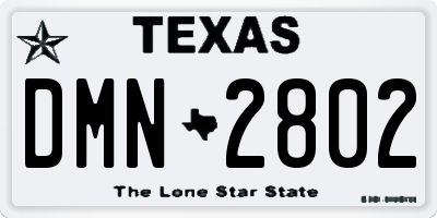 TX license plate DMN2802