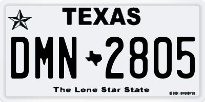 TX license plate DMN2805
