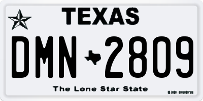 TX license plate DMN2809
