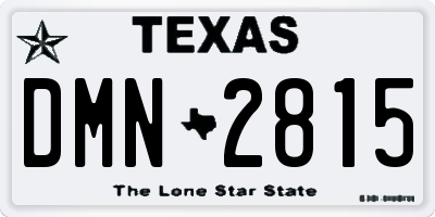 TX license plate DMN2815