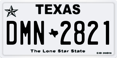 TX license plate DMN2821