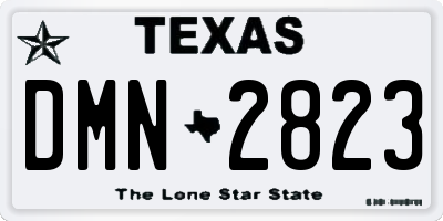 TX license plate DMN2823