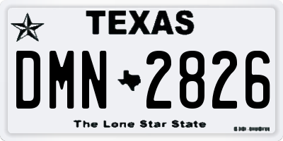 TX license plate DMN2826