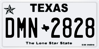 TX license plate DMN2828