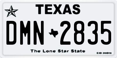TX license plate DMN2835