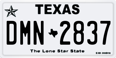 TX license plate DMN2837
