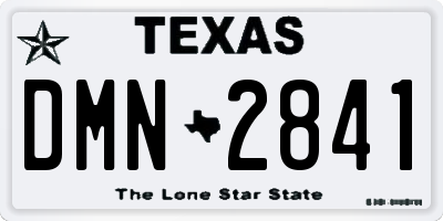 TX license plate DMN2841